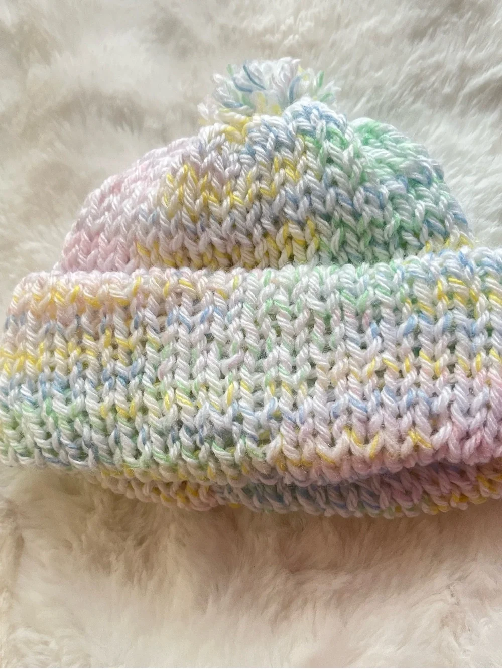 Pastel Multicolor Knit Beanie for Kids